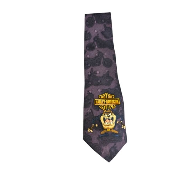 Looney Tunes x Harley Davidson Silk Tazmania Tie - Picture 1 of 9